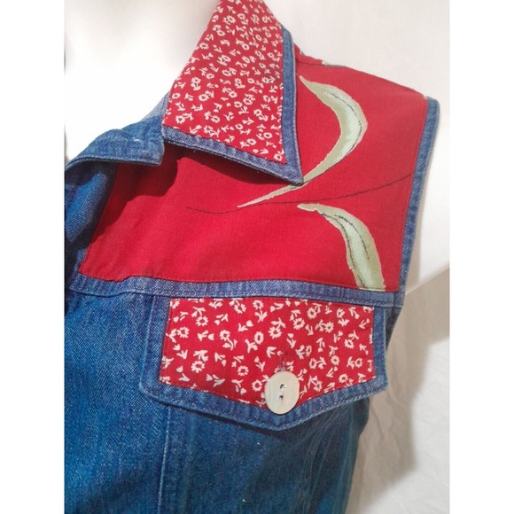 Vintage Denim And Floral Vest, Stonebridge, Sz 14 Hong Kong - Picture 4 of 8